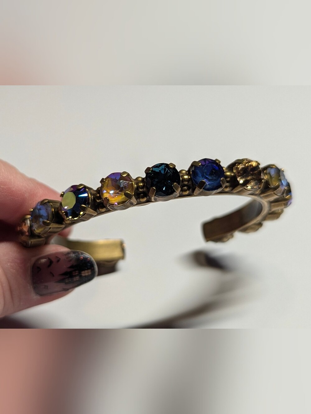 Sorrelli Multicolor Crystal Bracelet with Blue, Iridescent & Amber Stones